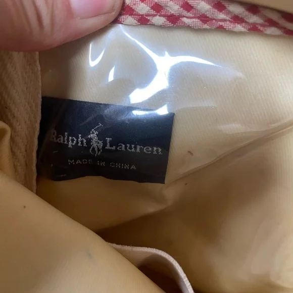 Vintage Ralph Lauren Red Travel Bags Set of 3 gingham - Picture 10 of 17